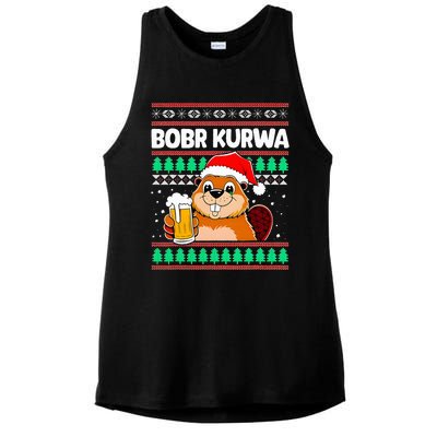 Bobr Kurwa Bober X Xmas Christmas Beer Kurwa Bober Xmas Beer Ladies PosiCharge Tri-Blend Wicking Tank