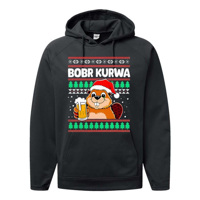 Bobr Kurwa Bober X Xmas Christmas Beer Kurwa Bober Xmas Beer Performance Fleece Hoodie