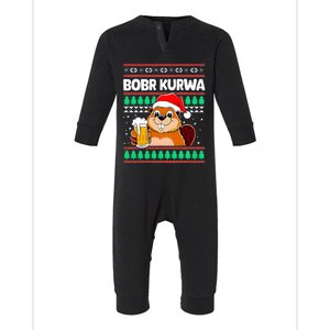 Bobr Kurwa Bober X Xmas Christmas Beer Kurwa Bober Xmas Beer Infant Fleece One Piece