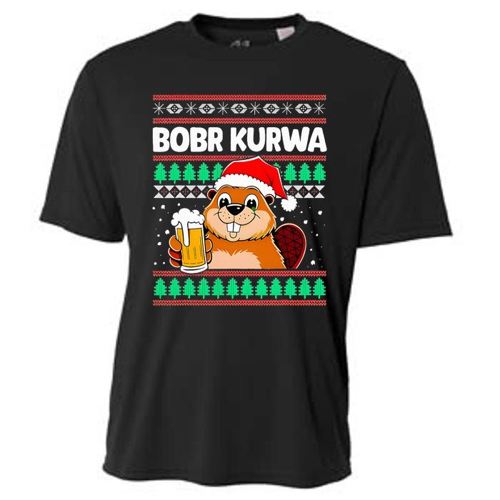 Bobr Kurwa Bober X Xmas Christmas Beer Kurwa Bober Xmas Beer Cooling Performance Crew T-Shirt