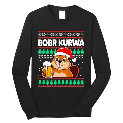 Bobr Kurwa Bober X Xmas Christmas Beer Kurwa Bober Xmas Beer Long Sleeve Shirt