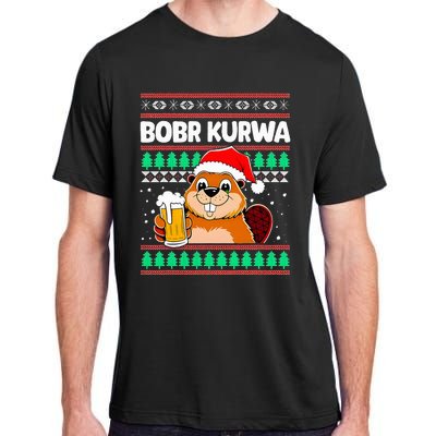 Bobr Kurwa Bober X Xmas Christmas Beer Kurwa Bober Xmas Beer Adult ChromaSoft Performance T-Shirt