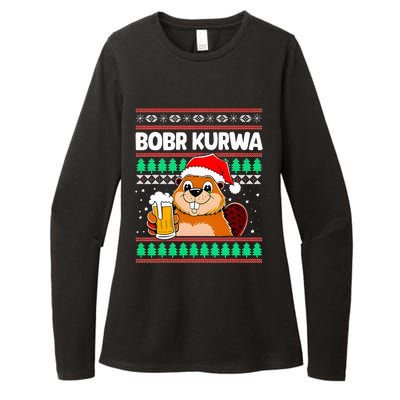 Bobr Kurwa Bober X Xmas Christmas Beer Kurwa Bober Xmas Beer Womens CVC Long Sleeve Shirt