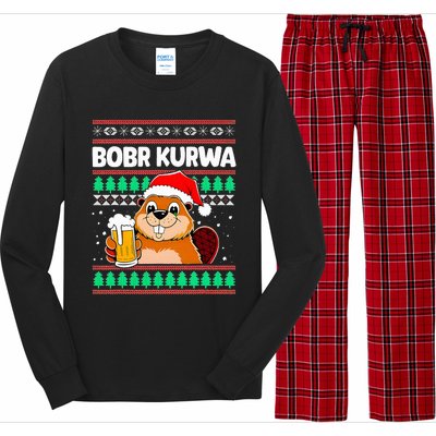 Bobr Kurwa Bober X Xmas Christmas Beer Kurwa Bober Xmas Beer Long Sleeve Pajama Set