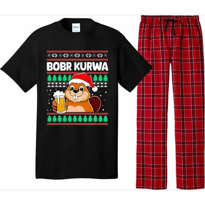 Bobr Kurwa Bober X Xmas Christmas Beer Kurwa Bober Xmas Beer Pajama Set