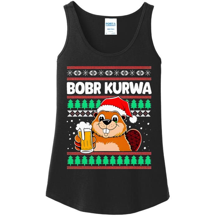 Bobr Kurwa Bober X Xmas Christmas Beer Kurwa Bober Xmas Beer Ladies Essential Tank