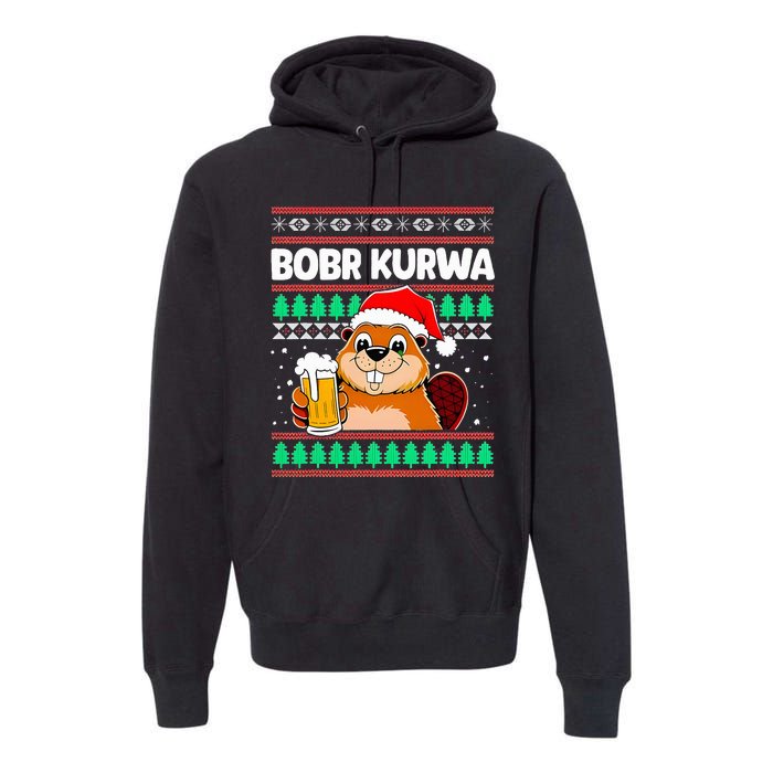 Bobr Kurwa Bober X Xmas Christmas Beer Kurwa Bober Xmas Beer Premium Hoodie