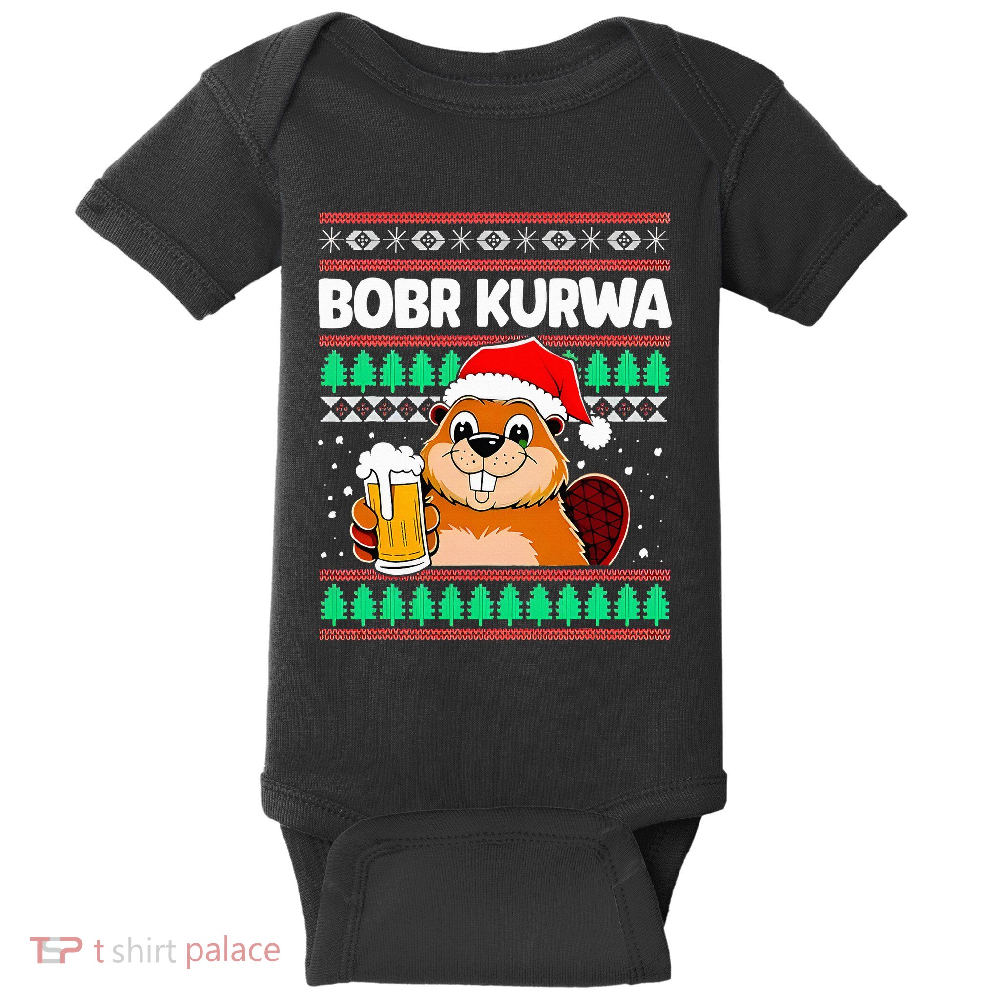 Bobr Kurwa Bober X Xmas Christmas Beer Kurwa Bober Xmas Beer Baby Bodysuit