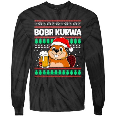 Bobr Kurwa Bober X Xmas Christmas Beer Kurwa Bober Xmas Beer Tie-Dye Long Sleeve Shirt