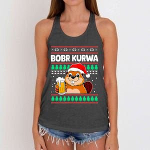 Bobr Kurwa Bober X Xmas Christmas Beer Kurwa Bober Xmas Beer Women's Knotted Racerback Tank