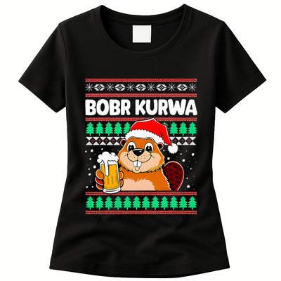 Bobr Kurwa Bober X Xmas Christmas Beer Kurwa Bober Xmas Beer Womens T-Shirt