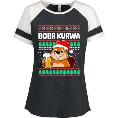 Bobr Kurwa Bober X Xmas Christmas Beer Kurwa Bober Xmas Beer Enza Ladies Jersey Colorblock Tee