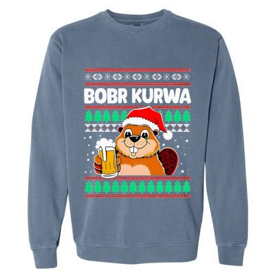 Bobr Kurwa Bober X Xmas Christmas Beer Kurwa Bober Xmas Beer Garment-Dyed Sweatshirt