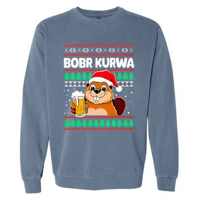 Bobr Kurwa Bober X Xmas Christmas Beer Kurwa Bober Xmas Beer Garment-Dyed Sweatshirt