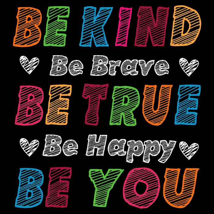 Be Kind Be Brave Be True Be Happy Be You Positive Quote Flexfit Unipanel Trucker Cap