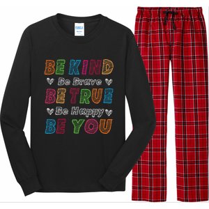 Be Kind Be Brave Be True Be Happy Be You Positive Quote Long Sleeve Pajama Set