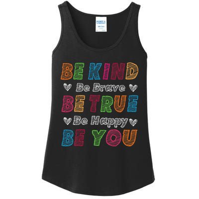 Be Kind Be Brave Be True Be Happy Be You Positive Quote Ladies Essential Tank