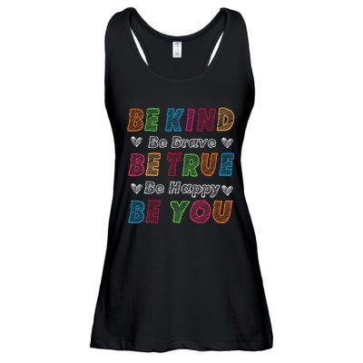 Be Kind Be Brave Be True Be Happy Be You Positive Quote Ladies Essential Flowy Tank