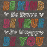 Be Kind Be Brave Be True Be Happy Be You Positive Quote Cotton Canvas Backpack