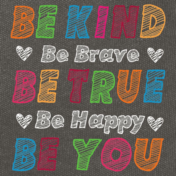 Be Kind Be Brave Be True Be Happy Be You Positive Quote Cotton Canvas Backpack