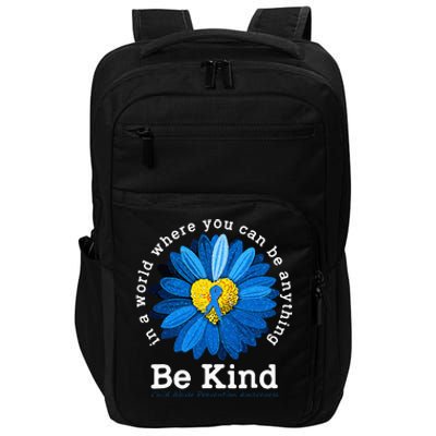 Be Kind Blue Sunflower Child Abuse Prevention Awareness Impact Tech Backpack