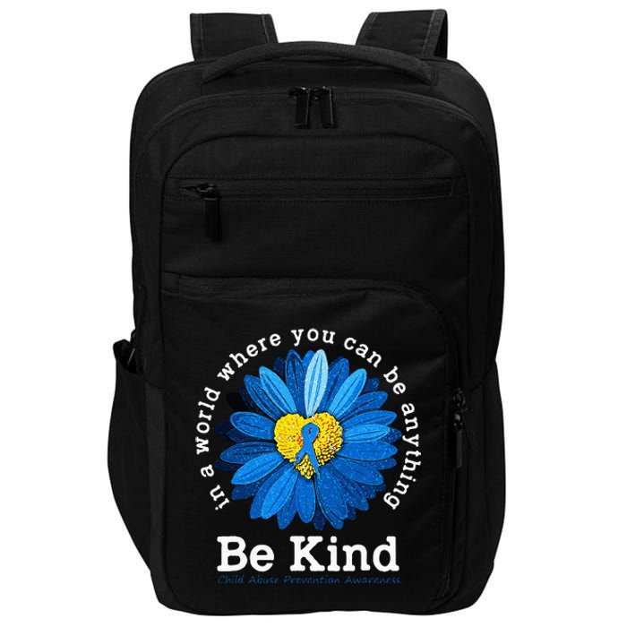 Be Kind Blue Sunflower Child Abuse Prevention Awareness Impact Tech Backpack