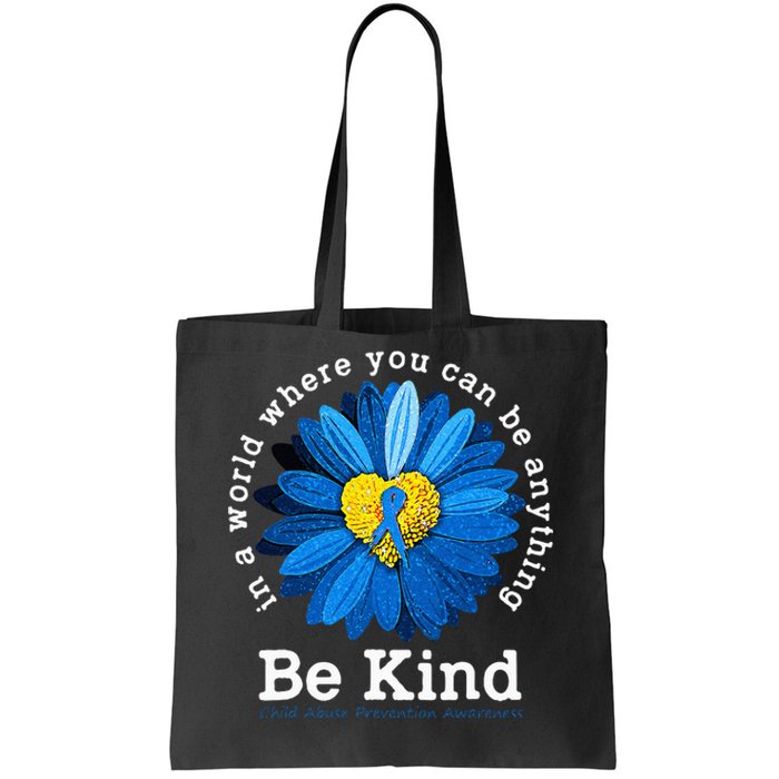 Be Kind Blue Sunflower Child Abuse Prevention Awareness Tote Bag