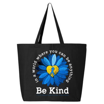 Be Kind Blue Sunflower Child Abuse Prevention Awareness 25L Jumbo Tote