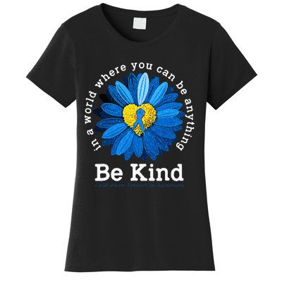 Be Kind Blue Sunflower Child Abuse Prevention Awareness Women's T-Shirt