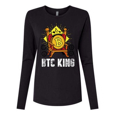 Bitcoin King Womens Cotton Relaxed Long Sleeve T-Shirt