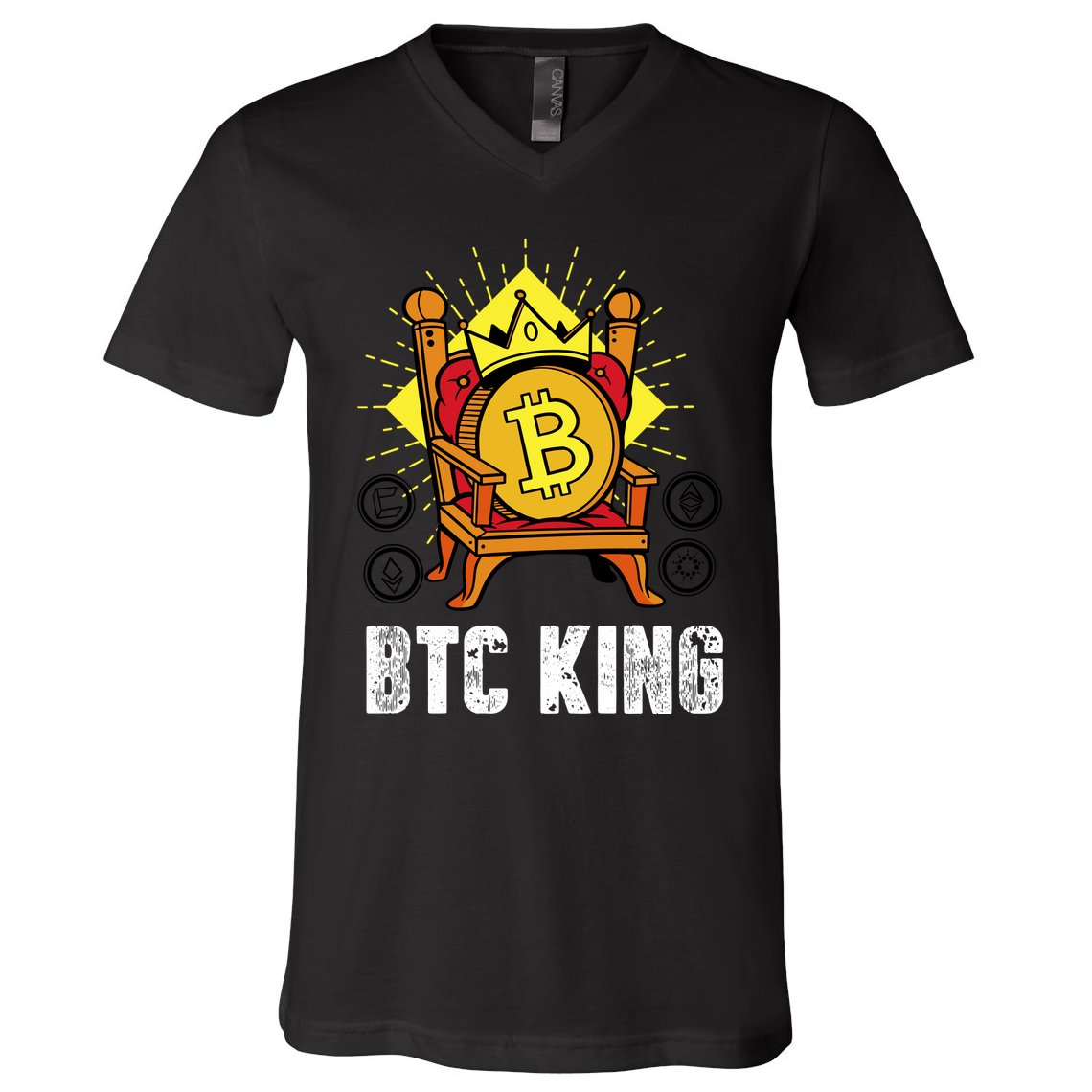 Bitcoin King V-Neck T-Shirt