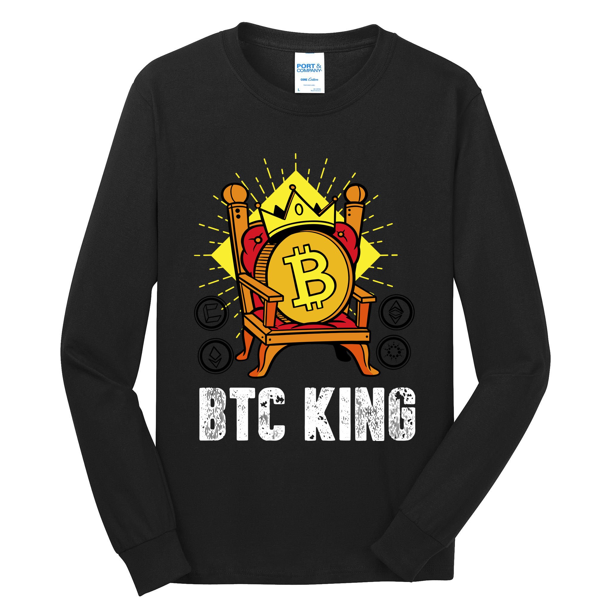 Bitcoin King Tall Long Sleeve T-Shirt