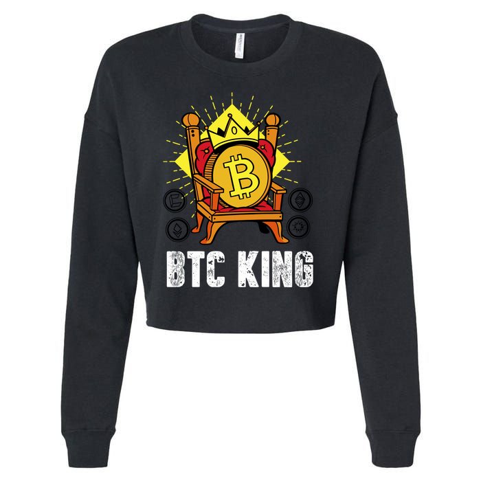 Bitcoin King Cropped Pullover Crew