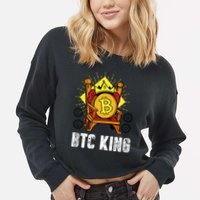 Bitcoin King Cropped Pullover Crew