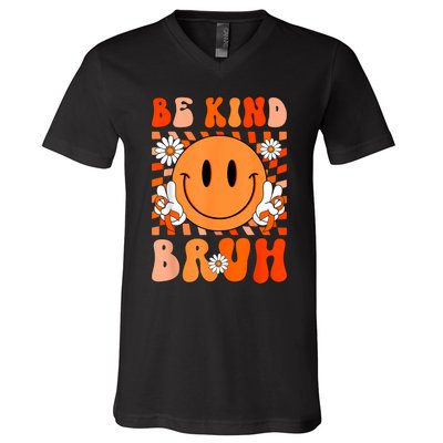 Be Kind Bruh Unity Day Anti Bullying Orange Boy V-Neck T-Shirt