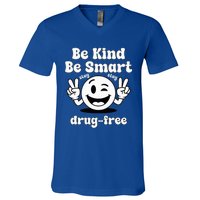 Be Kind Be Smart Stay Drug Free Red Ribbon Week V-Neck T-Shirt