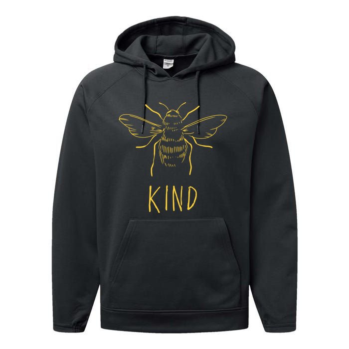 Bee Kind Beekeeping Gift Performance Fleece Hoodie