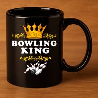 Bowling King 11oz C Handle Ceramic Mug