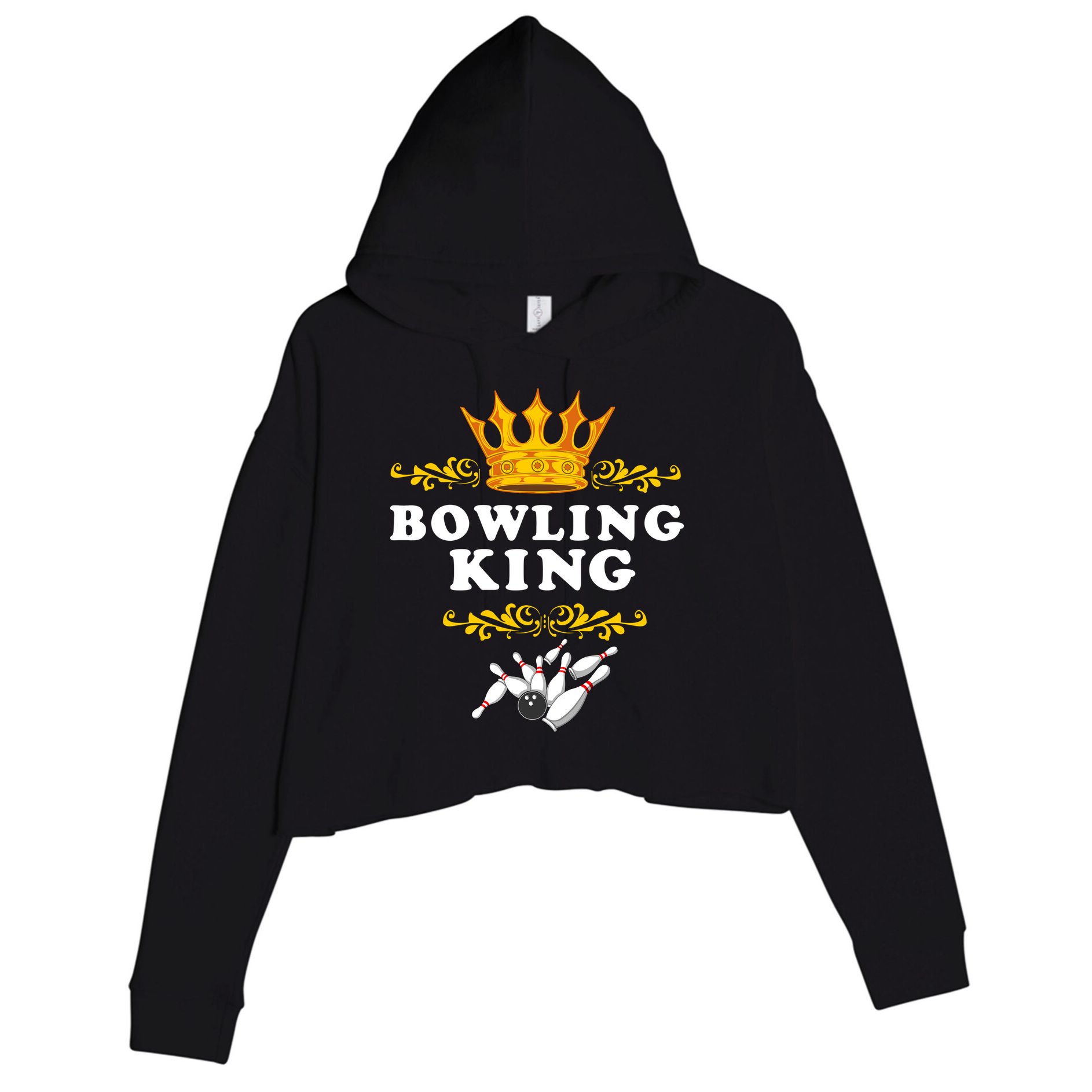 Bowling King Crop Fleece Hoodie