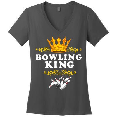 Bowling King Women's V-Neck T-Shirt