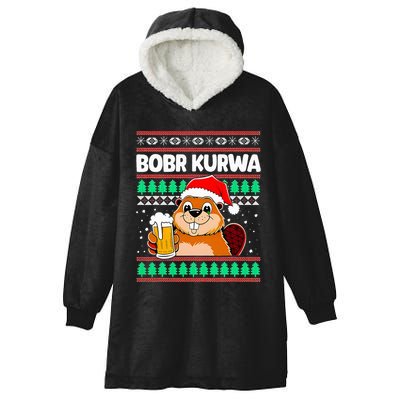 Bobr Kurwa Bober X Xmas Christmas Beer Hooded Wearable Blanket