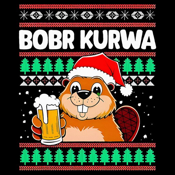 Bobr Kurwa Bober X Xmas Christmas Beer Drawstring Bag