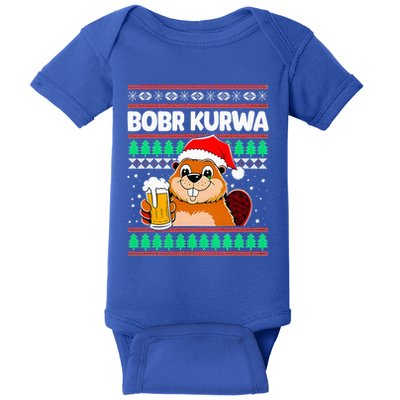 Bobr Kurwa Bober X Xmas Christmas Beer Baby Bodysuit