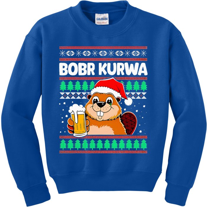 Bobr Kurwa Bober X Xmas Christmas Beer Kids Sweatshirt