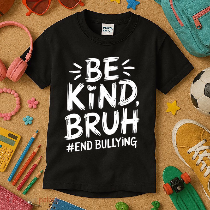 Be Kind Bruh Unity Day 2024 Orange Anti Bullying Awareness Kids T-Shirt