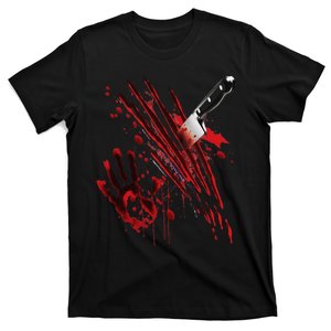 Bloody Knife Blood Stained Blood Splatter Funny T-Shirt