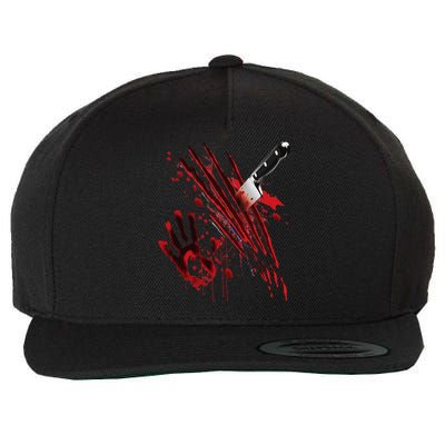 Bloody Knife Blood Stained Blood Splatter Funny Wool Snapback Cap