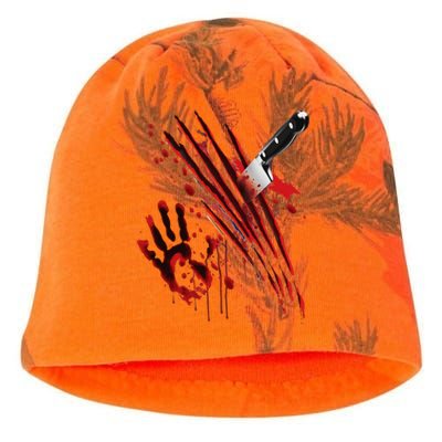 Bloody Knife Blood Stained Blood Splatter Funny Kati - Camo Knit Beanie