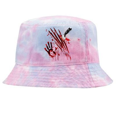 Bloody Knife Blood Stained Blood Splatter Funny Tie-Dyed Bucket Hat