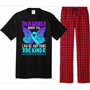 Be Kind Butterfly Teal Purple Ribbon Suicide Prevention Pajama Set